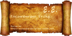 Enczenberger Erika névjegykártya